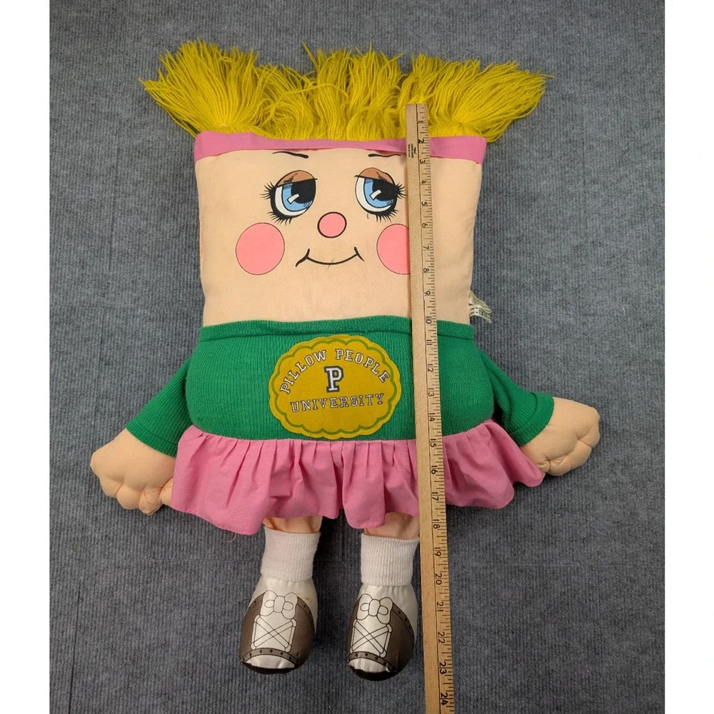 Vintage Pillow People University Plush Doll 80s Cheerleader Girl Large 23